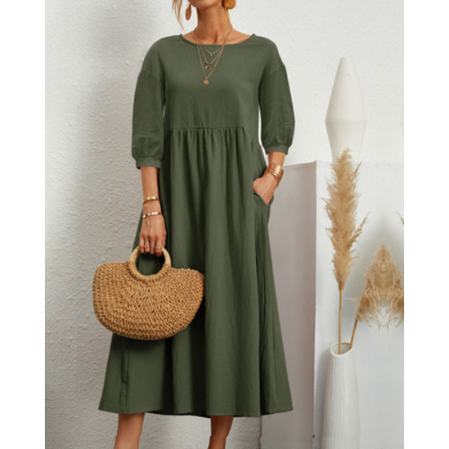 Isabelle – Vestido de Verano Elegante con Fruncidos para Mujer | Midi