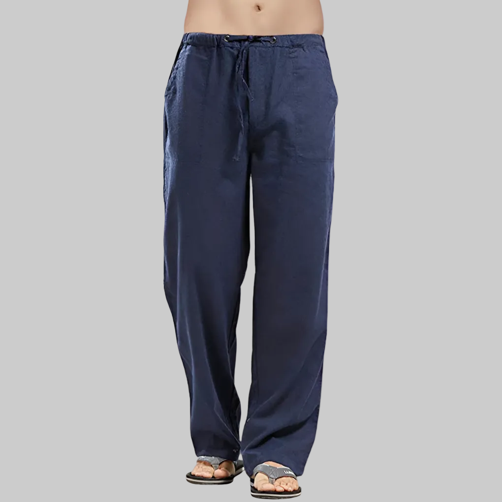 Pantalones de Lino Transpirables para Hombres con Ajuste Sobredimensionado
