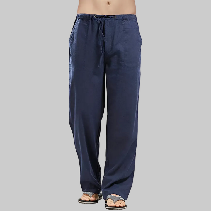 Pantalones de Lino Transpirables para Hombres con Ajuste Sobredimensionado