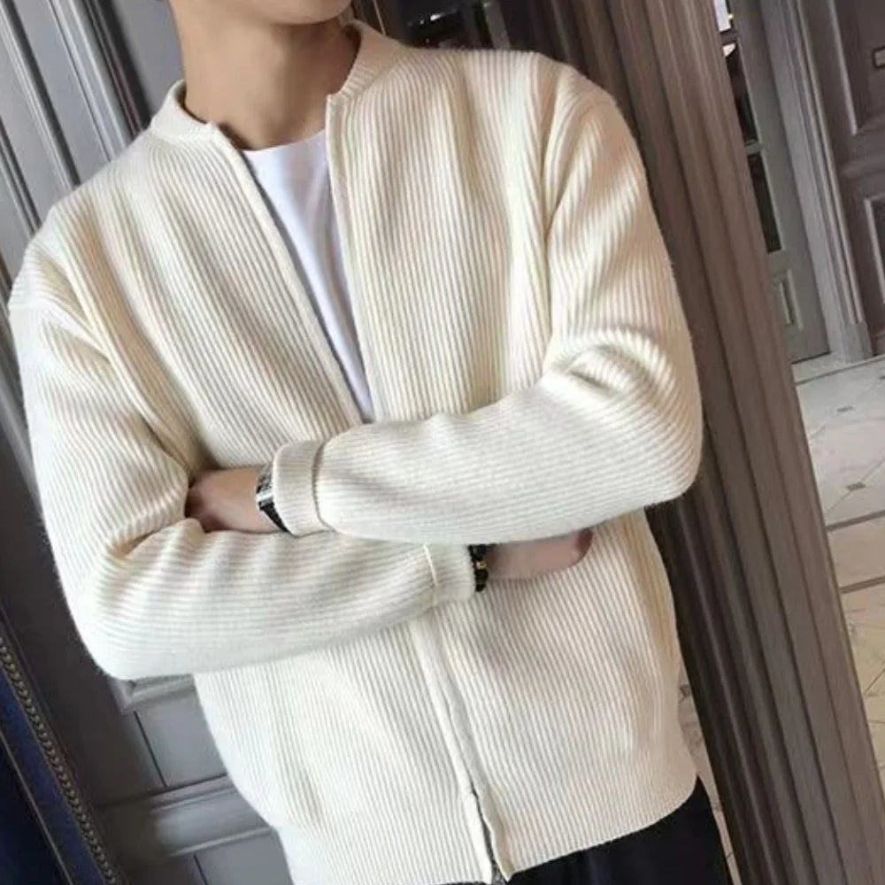 Cárdigan de punto para hombre, cálido y elegante