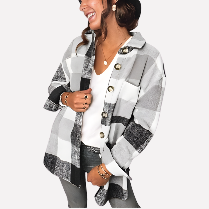 Chaqueta de cuadros para mujeres