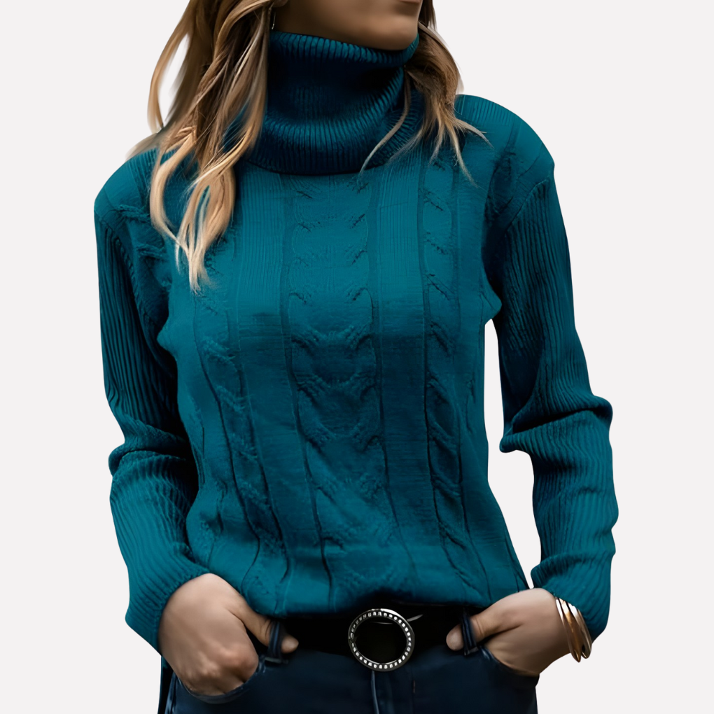 Suéter de Cuello Alto para Mujeres – Estilo Diario Relajado