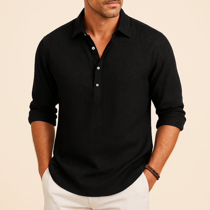 Camisa informal de manga larga holgada para hombre