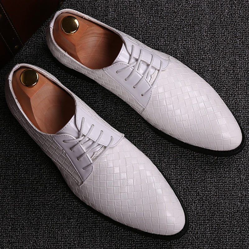 Zapatos de Cuero Limpios con Cordones para Hombre