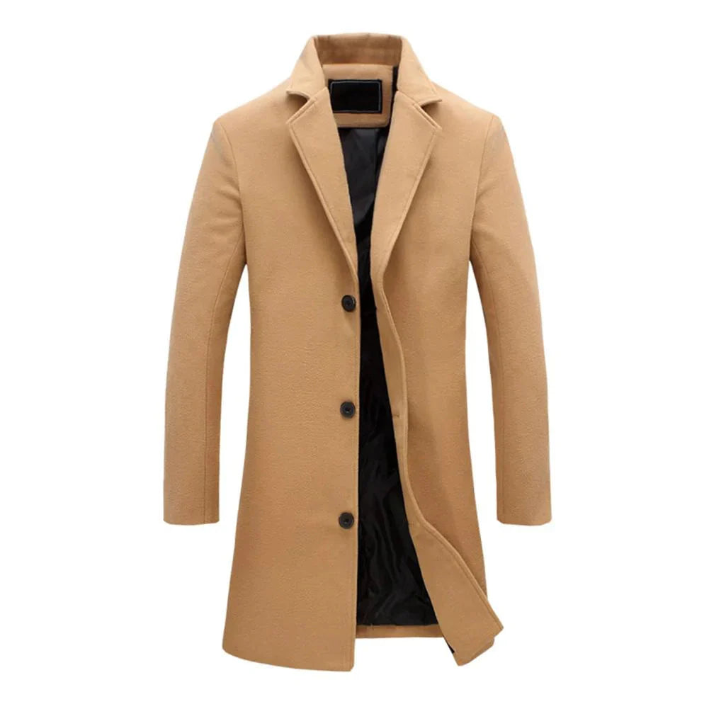 Abrigo Largo de Invierno para Hombre con Solapa