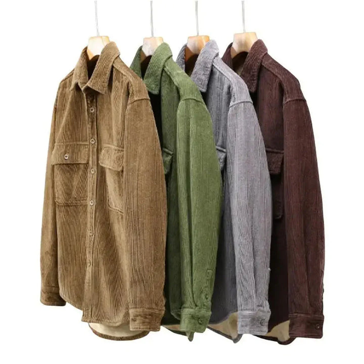 Camisa de pana: camisa de hombre cálida, vintage y casual