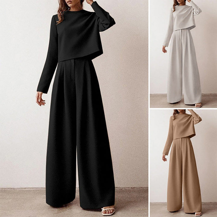 Elegante conjunto de dos piezas con pantalones palazzo