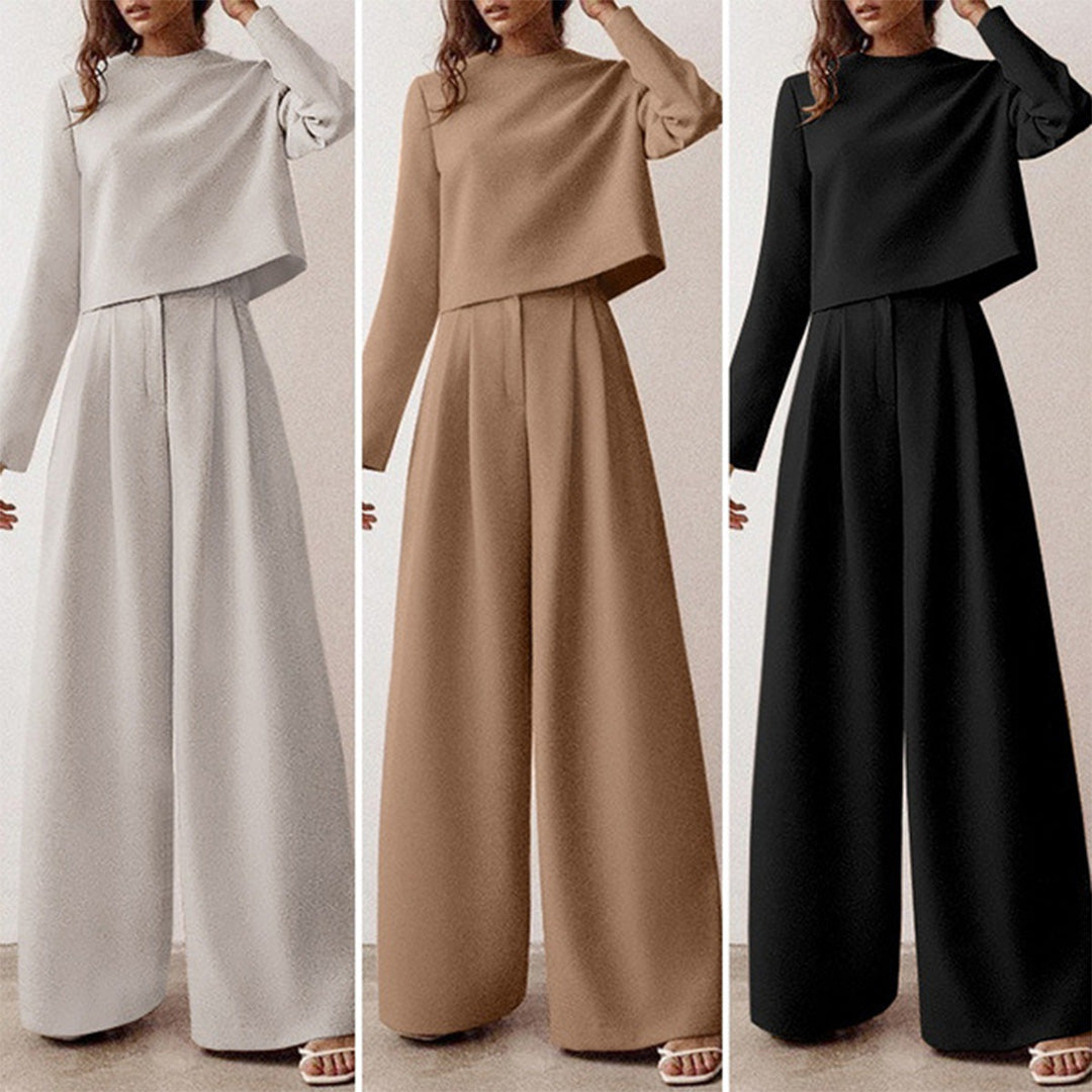 Elegante conjunto de dos piezas con pantalones palazzo