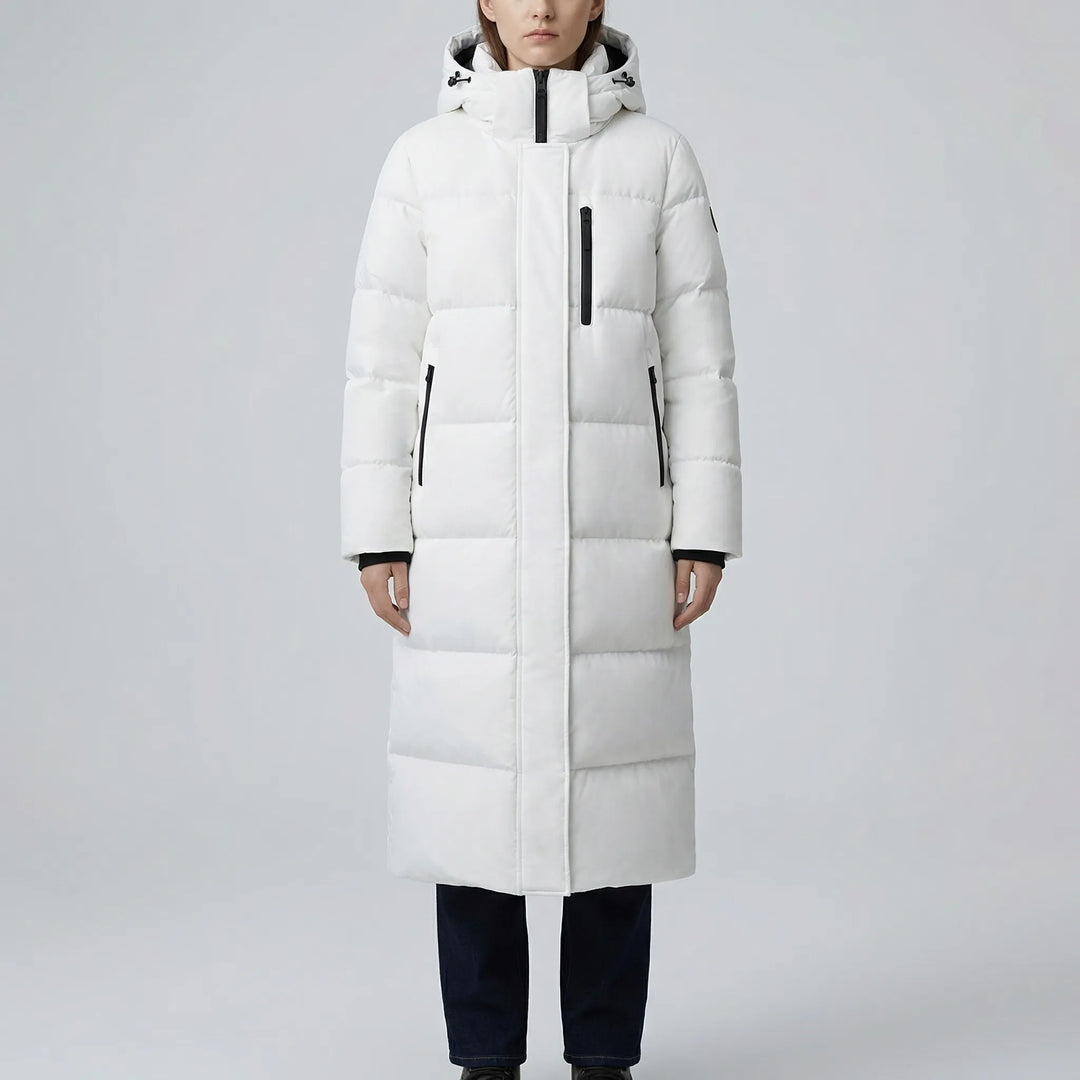 Arcova - Parka acolchada larga con capucha para mujer