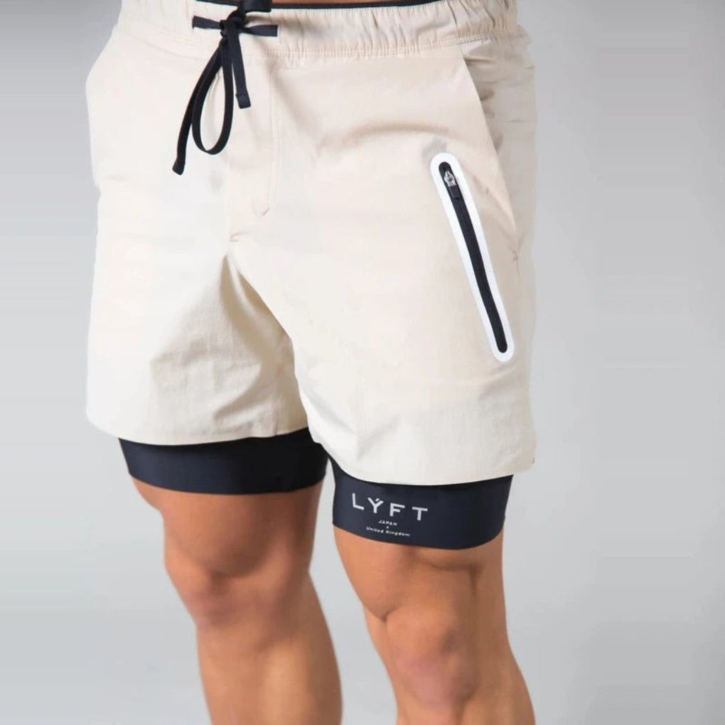 2-en-1 Pantalones Cortos Deportivos y de Entrenamiento Hombre