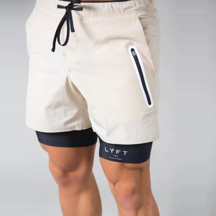2-en-1 Pantalones Cortos Deportivos y de Entrenamiento Hombre