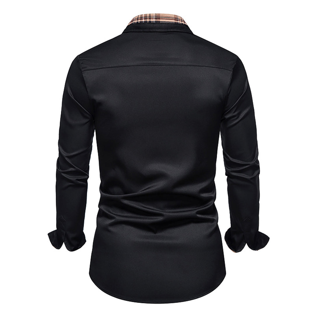 Camisa con detalles de cuadros refinados
