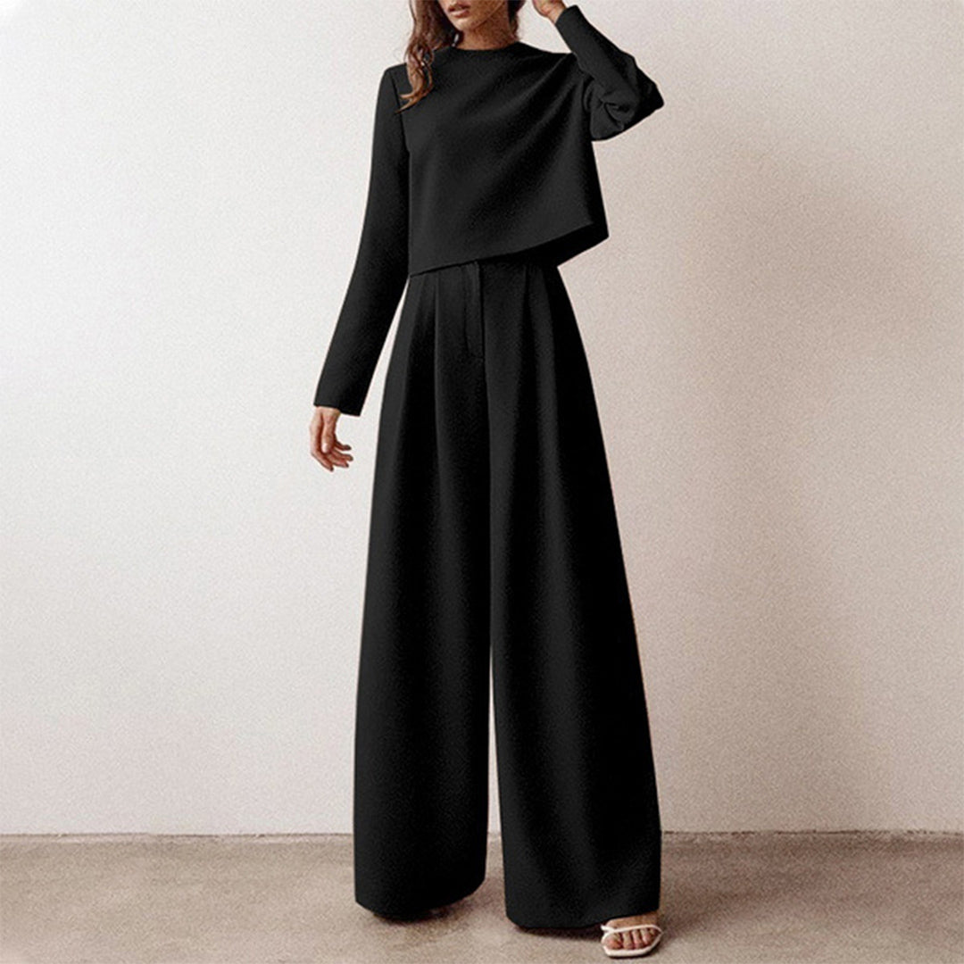 Elegante conjunto de dos piezas con pantalones palazzo