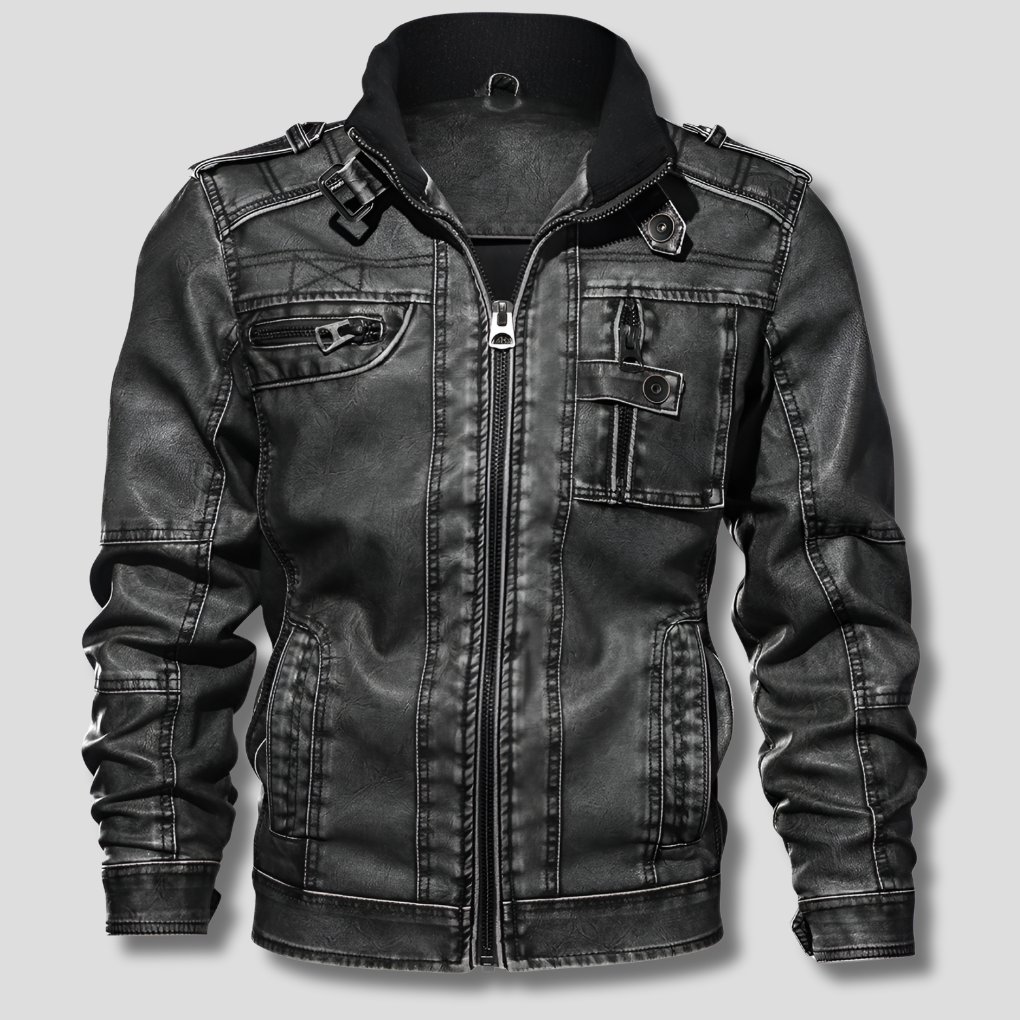 Chaqueta de Cuero Negra para Hombres