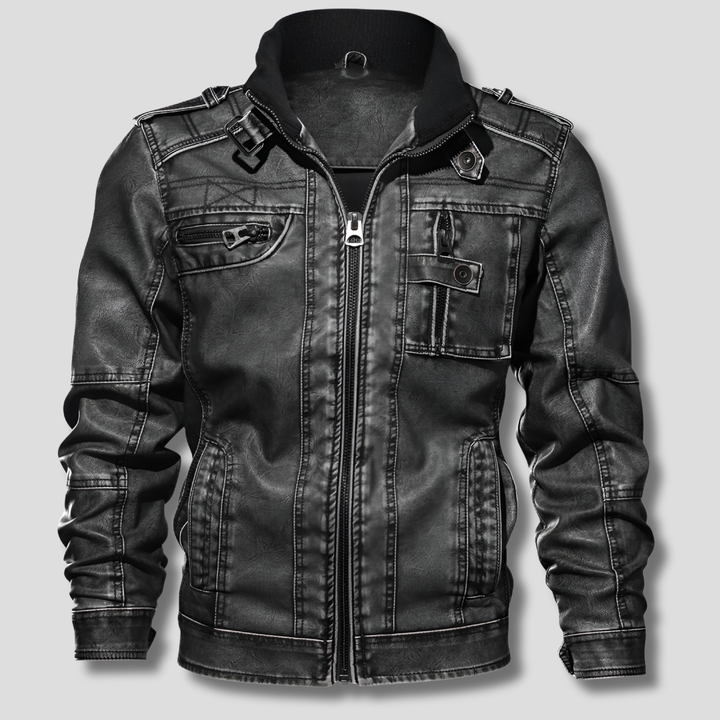 Chaqueta de Cuero Negra para Hombres