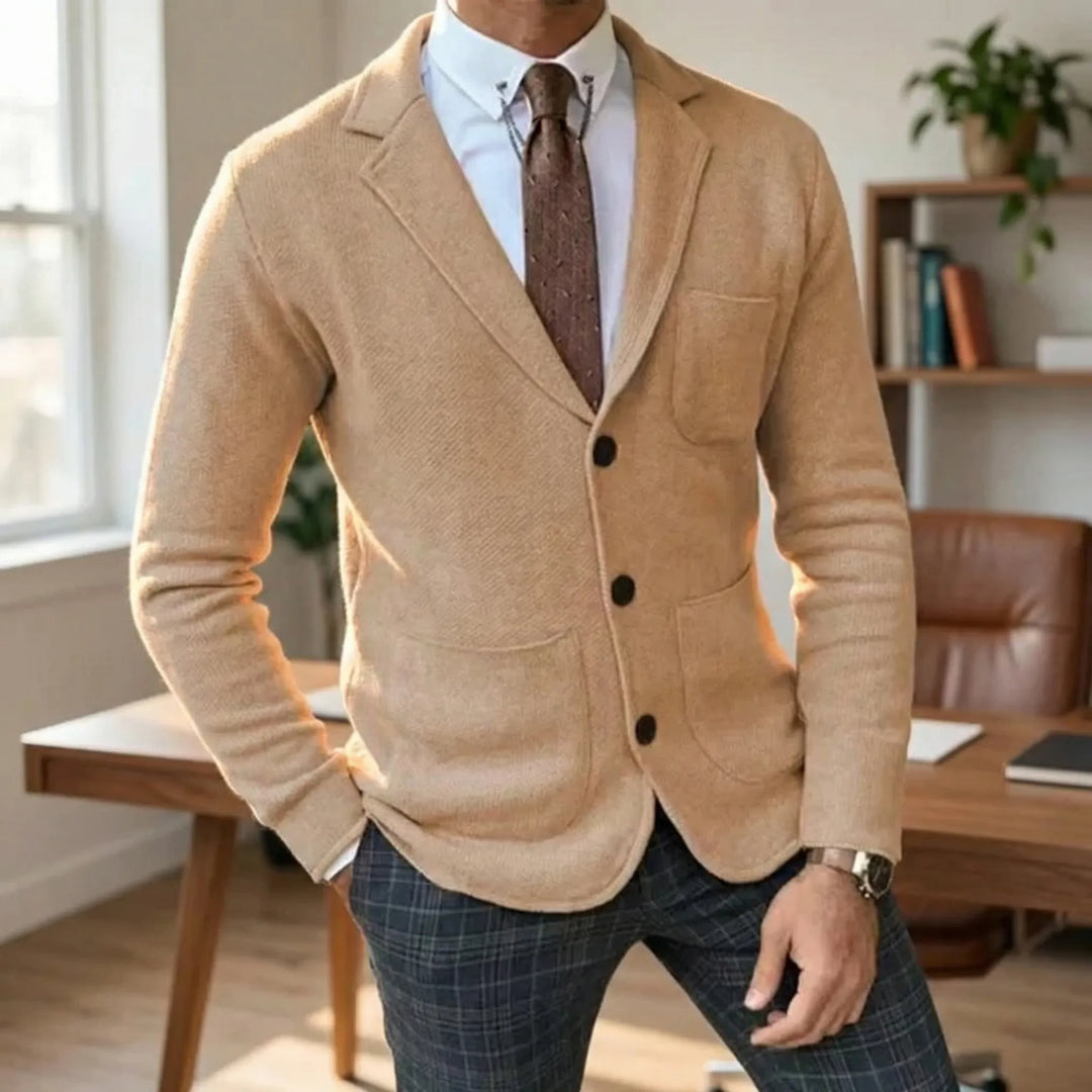 BlazKnox - Blazer de punto con solapa de muesca