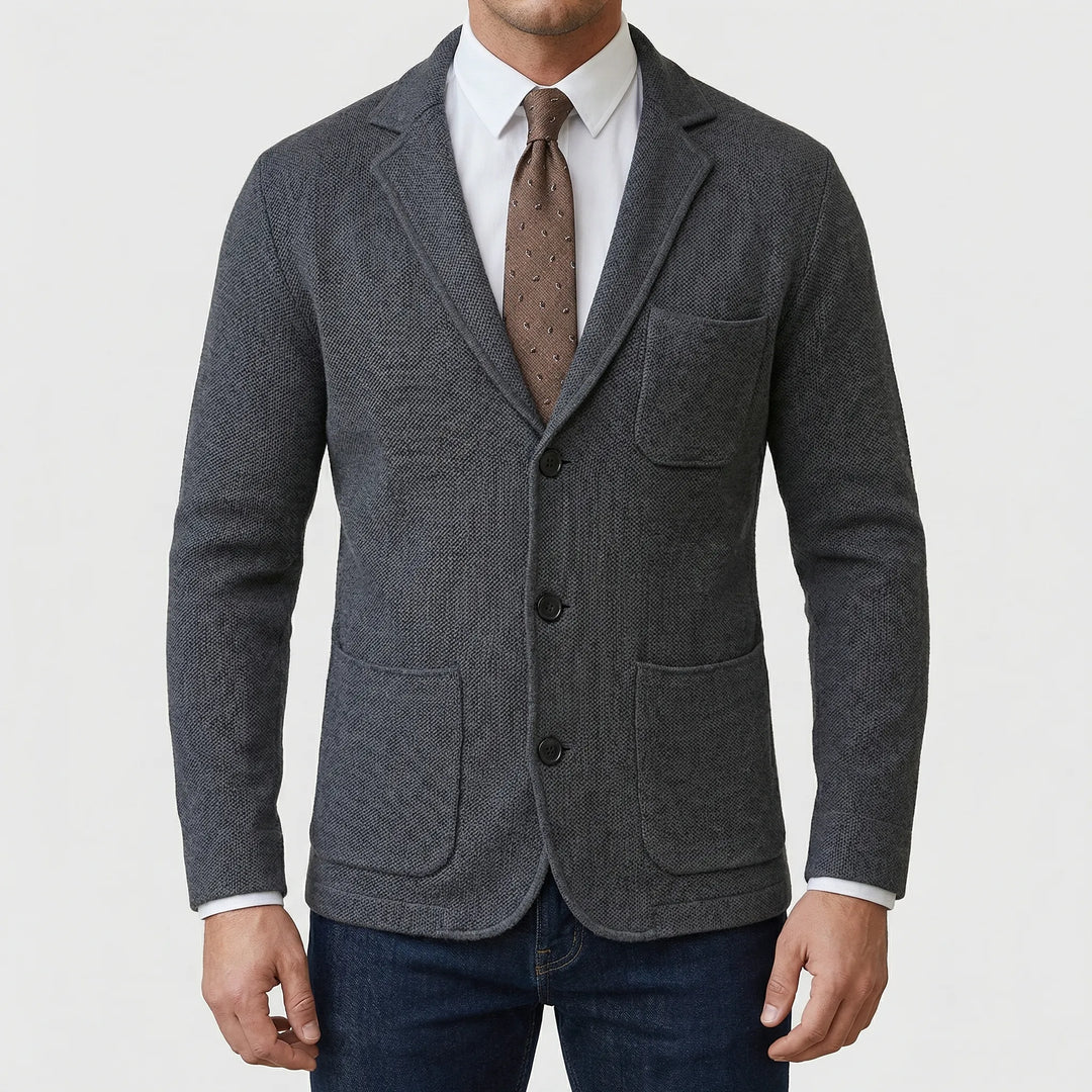BlazKnox - Blazer de punto con solapa de muesca