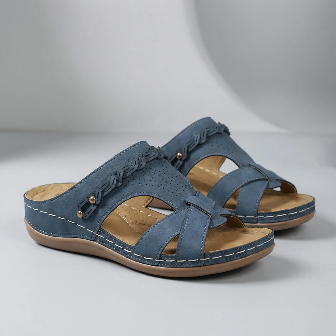 Boharva - Sandalia bohemia de cuña sin cordones