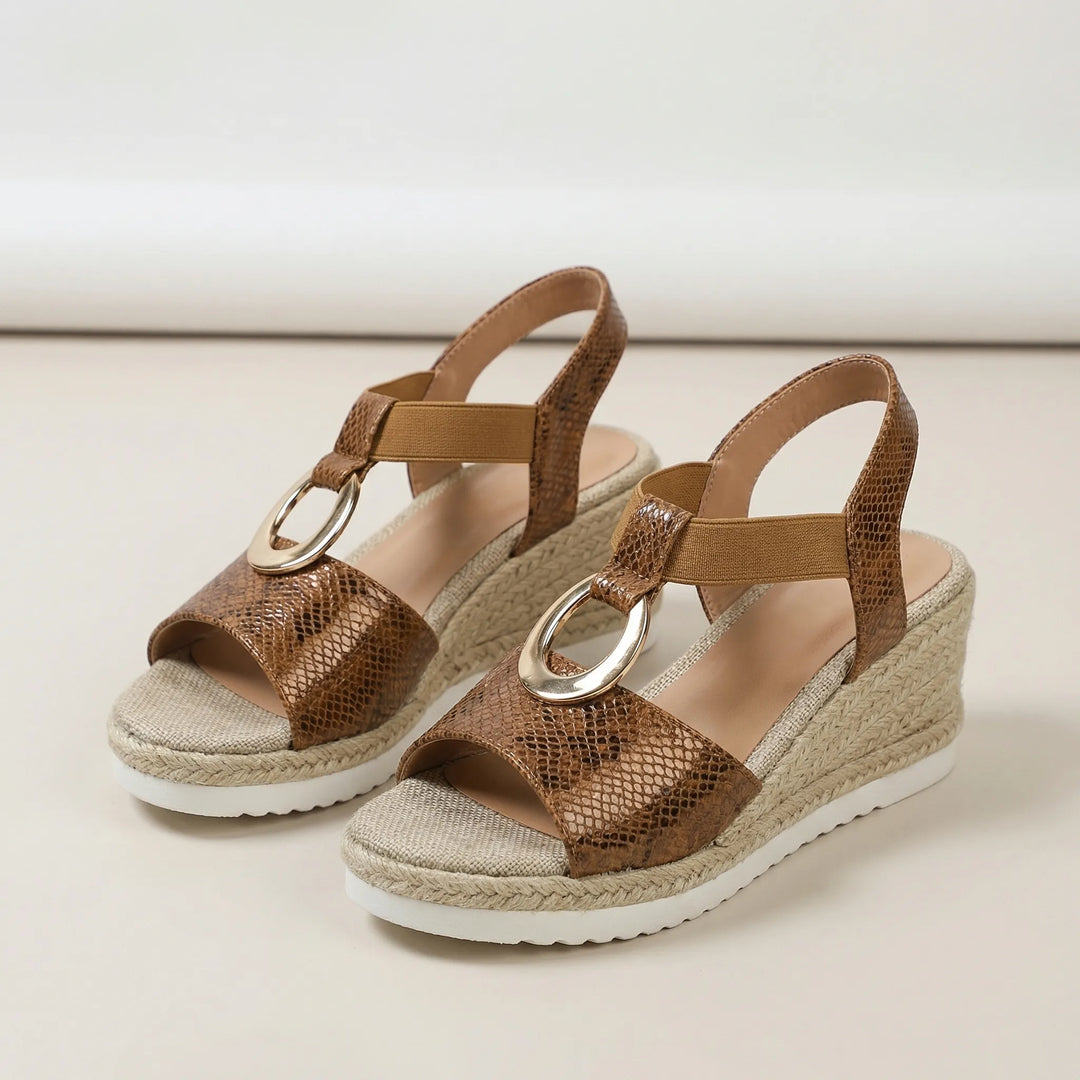 Breezella - Sandalia de plataforma con cuña y punta abierta