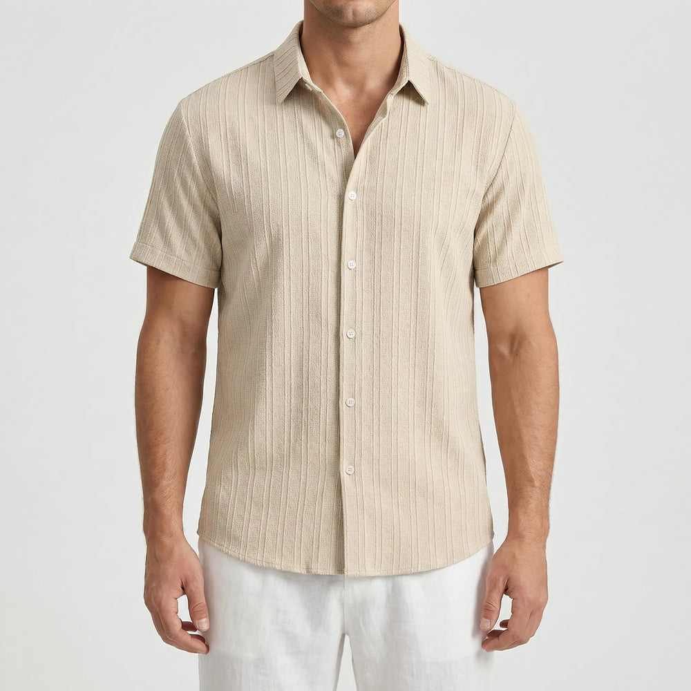Brezzol - Camisa de manga corta con botones para hombre