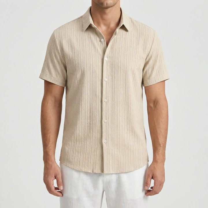Brezzol - Camisa de manga corta con botones para hombre
