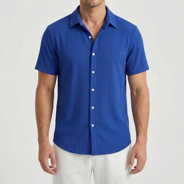 Brezzol - Camisa de manga corta con botones para hombre