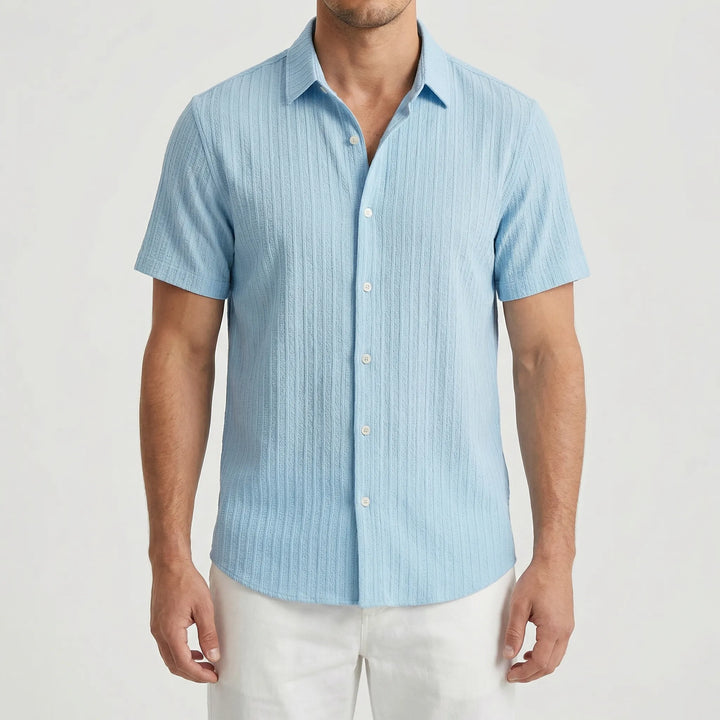 Brezzol - Camisa de manga corta con botones para hombre