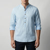 Camisa de Manga Larga Estilo Henley Sin Collar