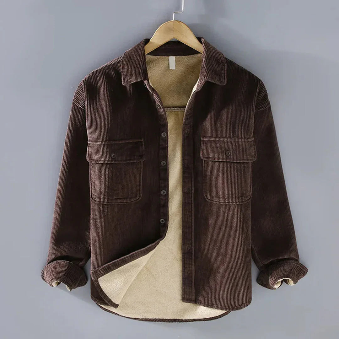 Camisa de pana: camisa de hombre cálida, vintage y casual