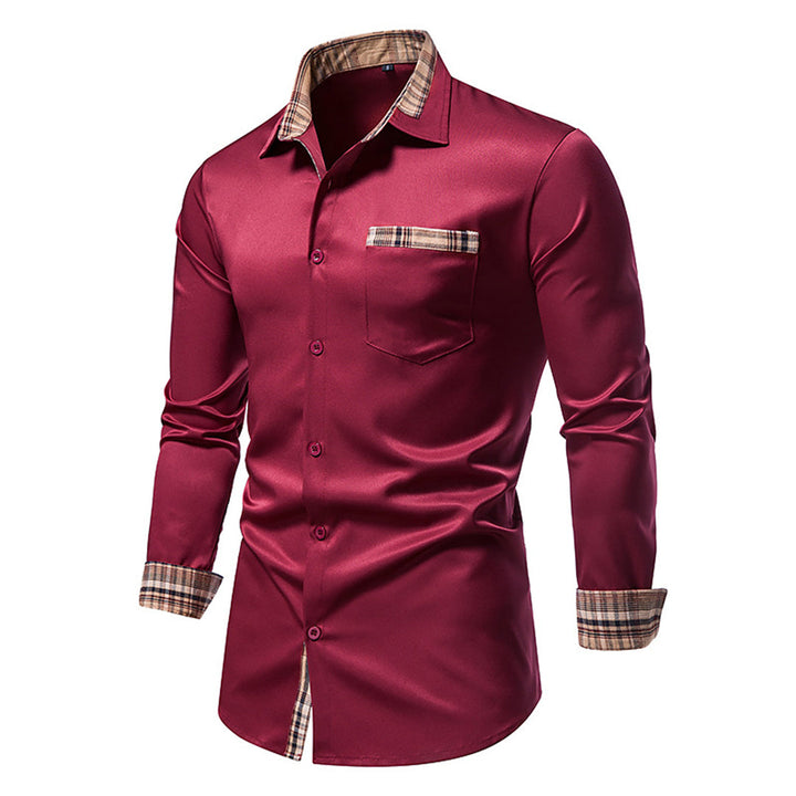 Camisa con detalles de cuadros refinados