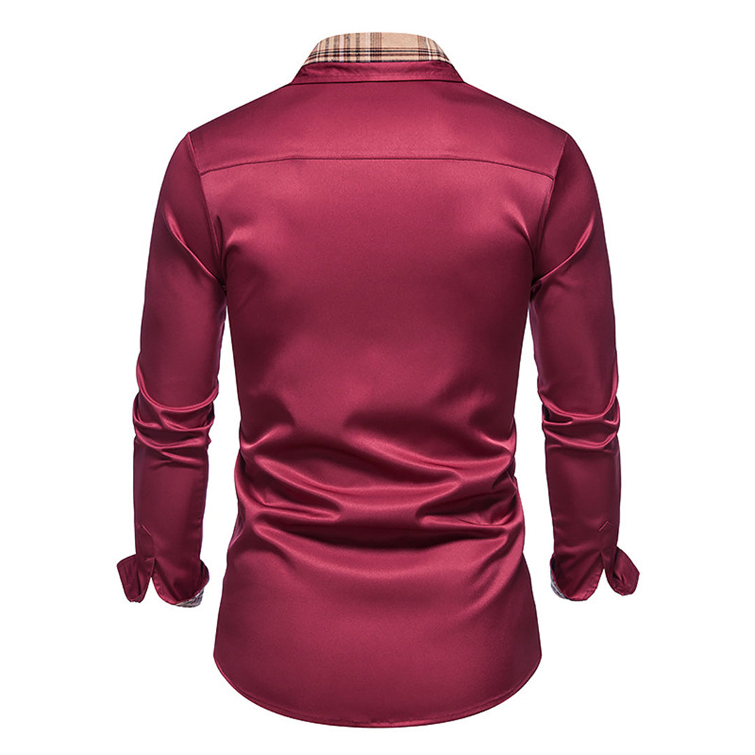 Camisa con detalles de cuadros refinados
