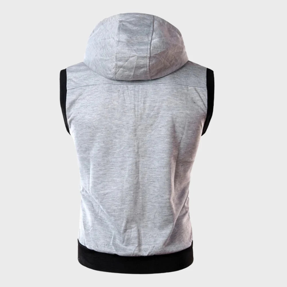 Chaleco sin mangas con capucha para hombre
