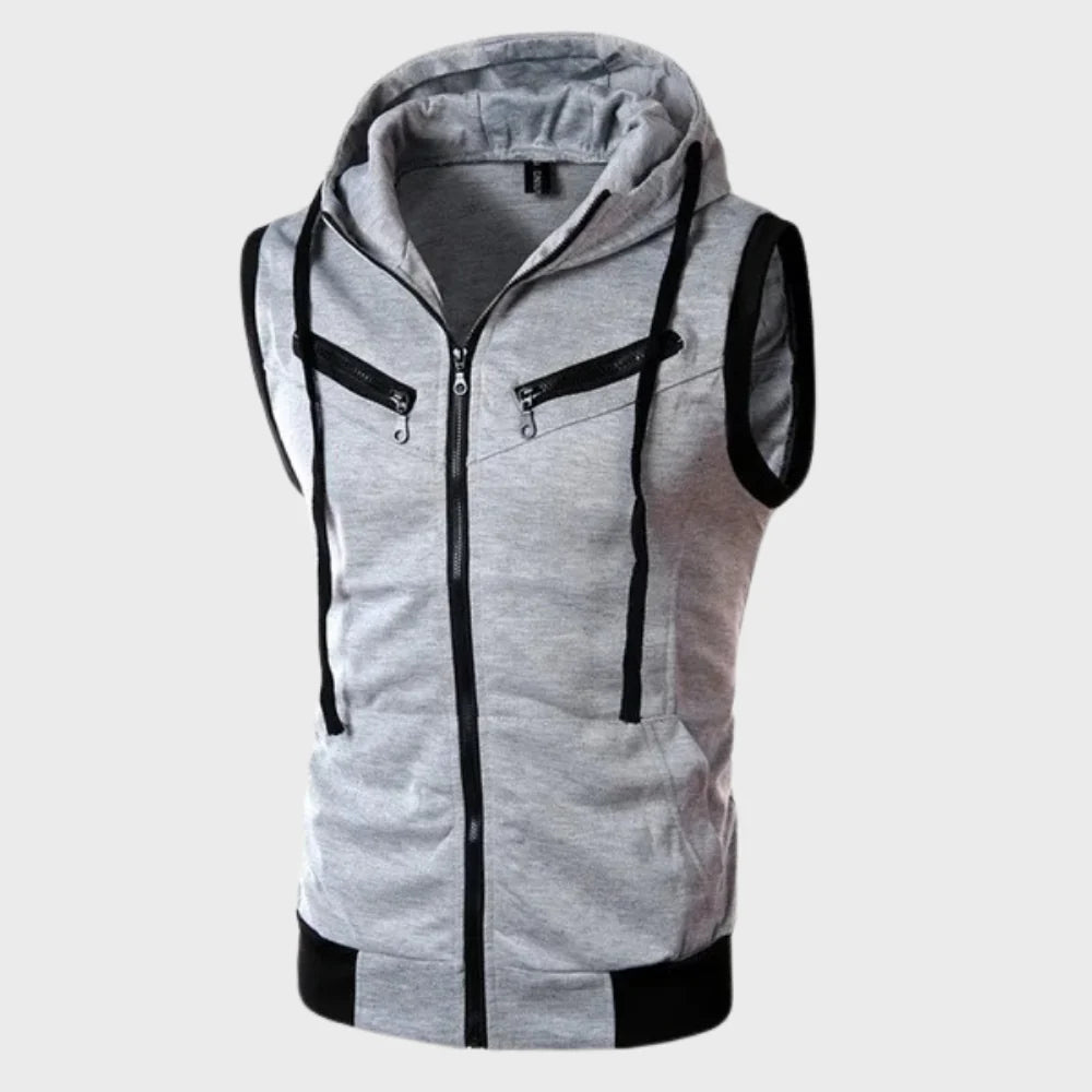 Chaleco sin mangas con capucha para hombre
