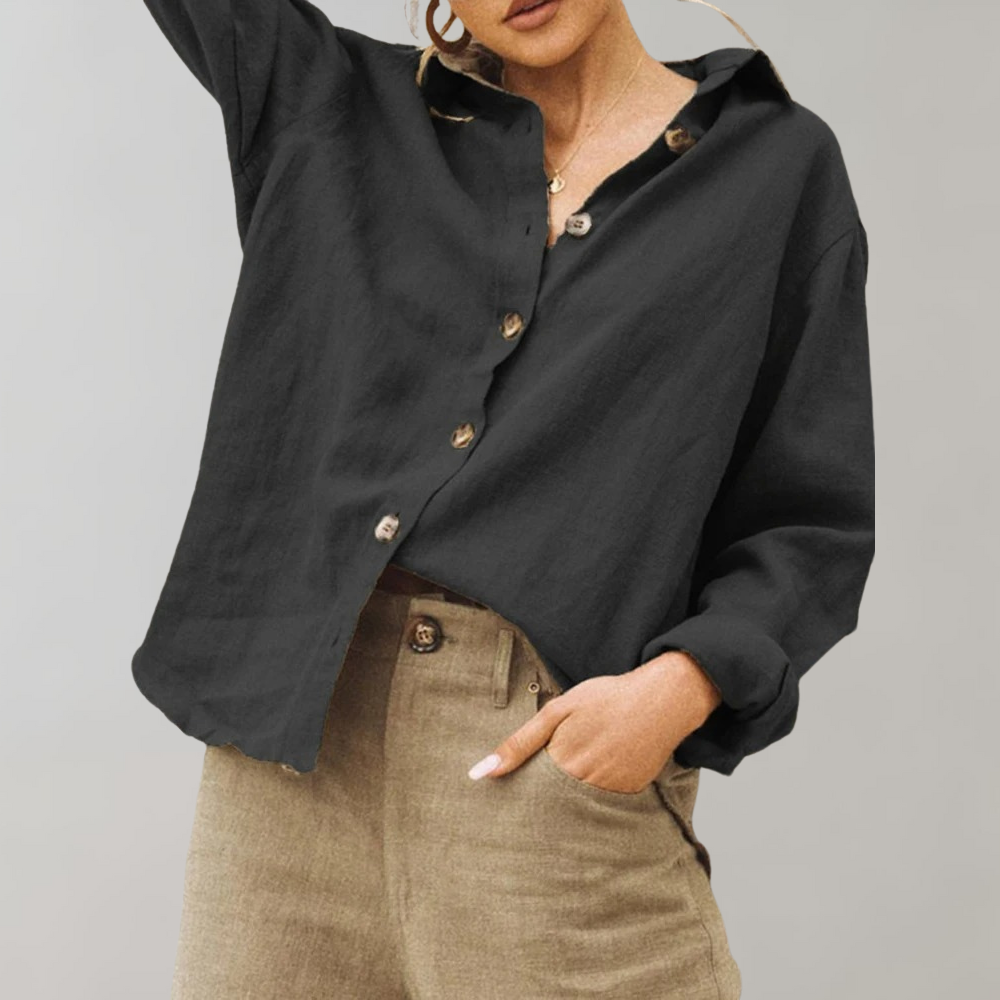 Blusa de Lino Vintage para Mujeres