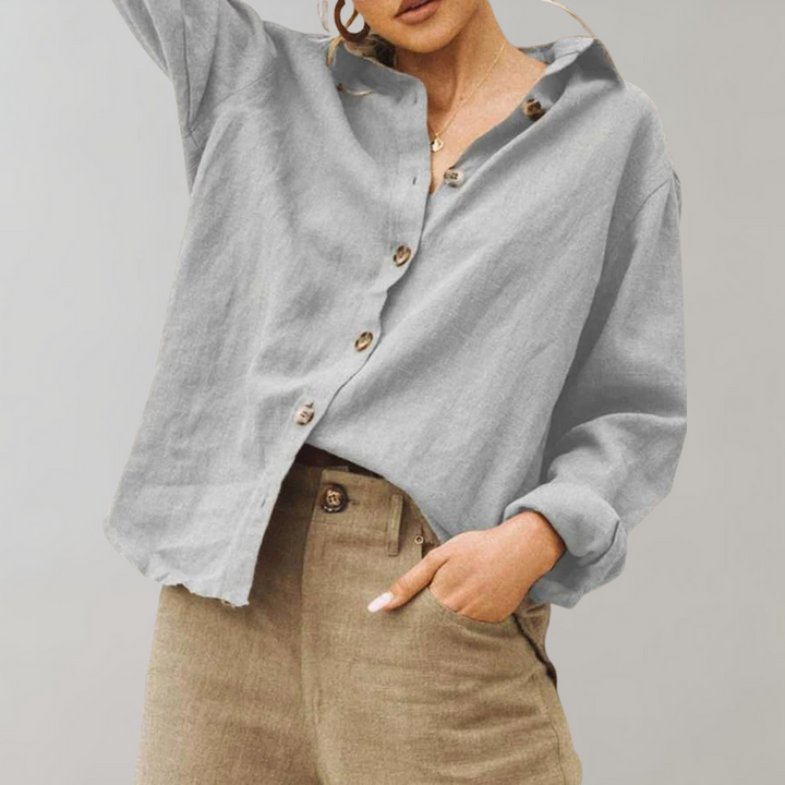 Blusa de Lino Vintage para Mujeres