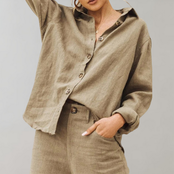 Blusa de Lino Vintage para Mujeres