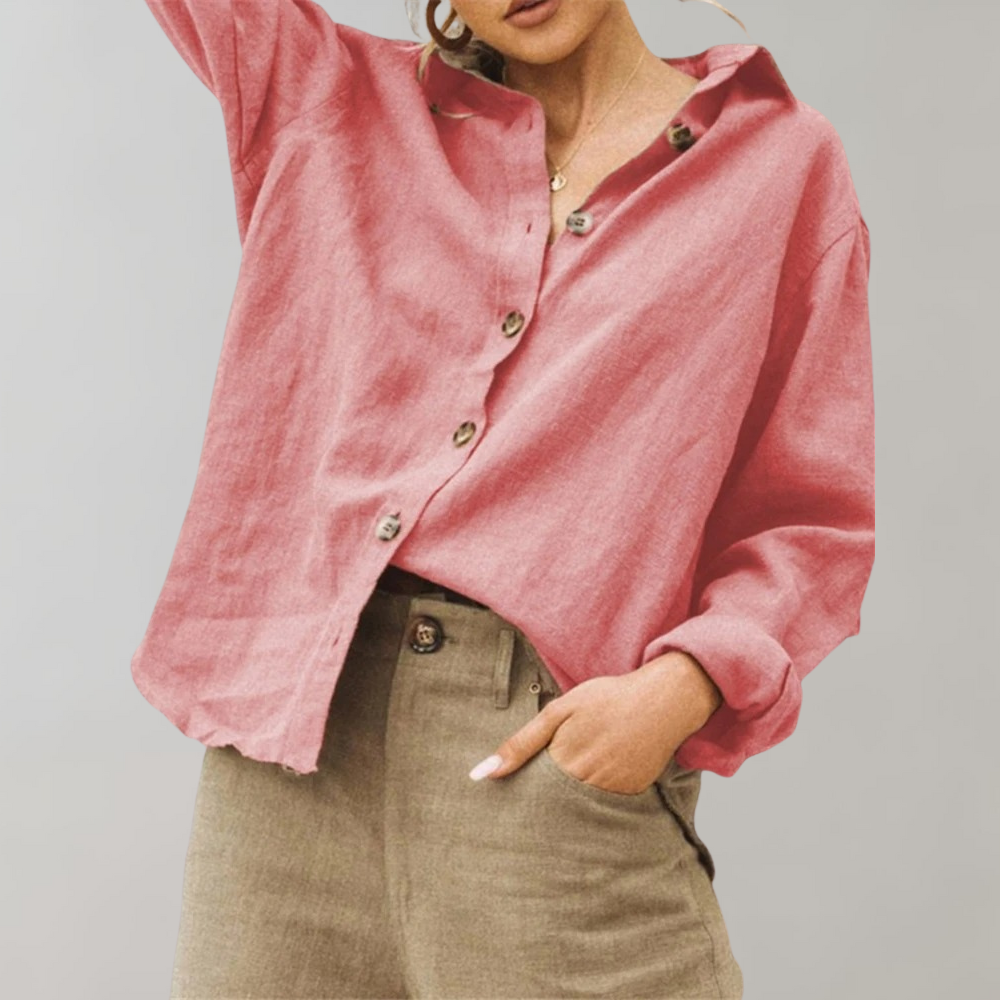 Blusa de Lino Vintage para Mujeres