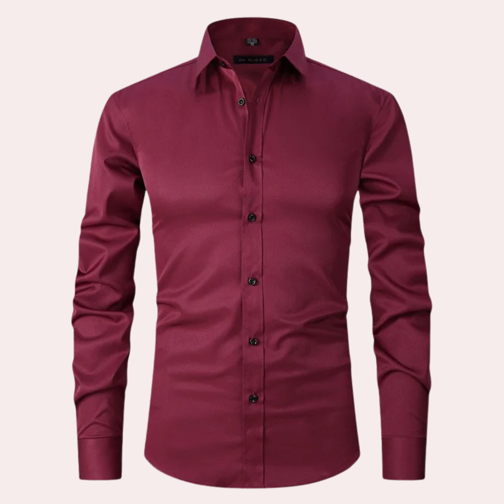 Elias – Camisa elástica que no necesita planchado para hombre