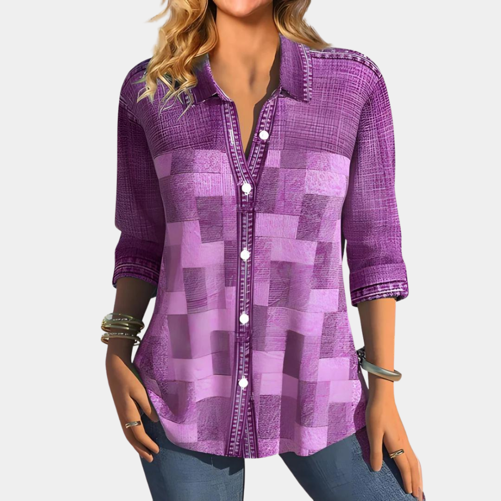 Blusa Casual para Mujer con Patrón a Cuadros