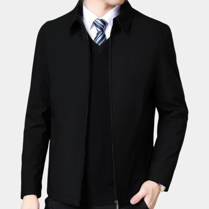 Chaqueta de Otoño para Hombres con Cremallera y Collar Clásico