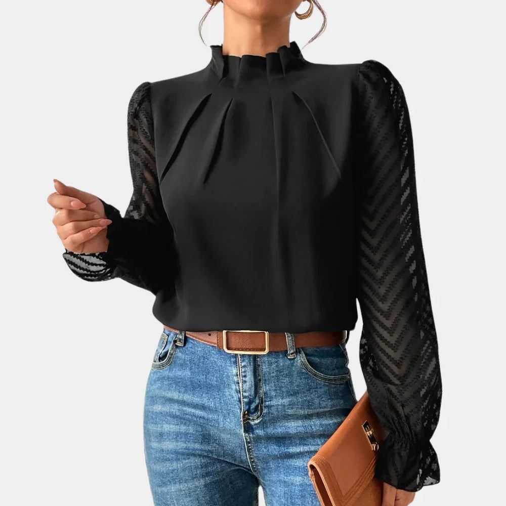 Elegante camiseta de manga larga para mujer