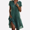Vestido Camisa Midi para Mujeres con Mangas Cortas