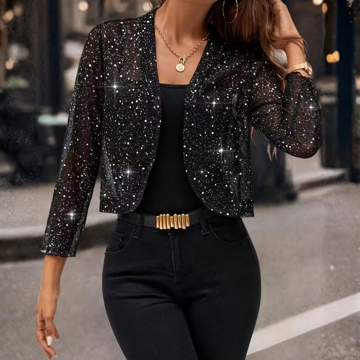 Chaqueta Cardigan con Lentejuelas Brillantes para Mujeres