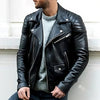 Chaqueta motera de cuero auténtico Rider