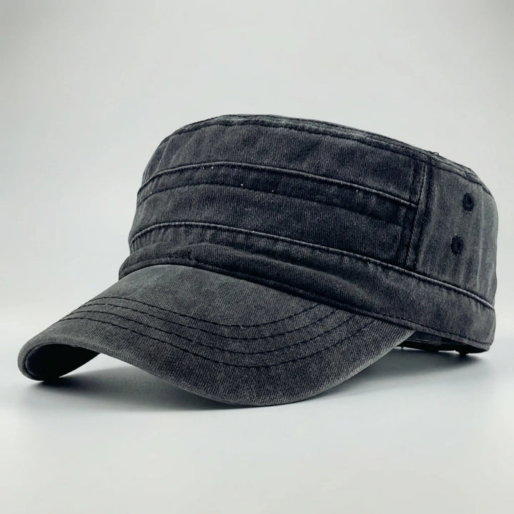 Campayne - Gorra militar vintage de copa plana