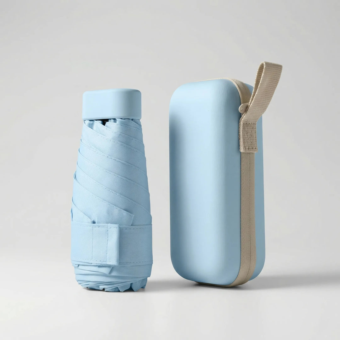 Canopiq - Paraguas de viaje compacto plegable con funda