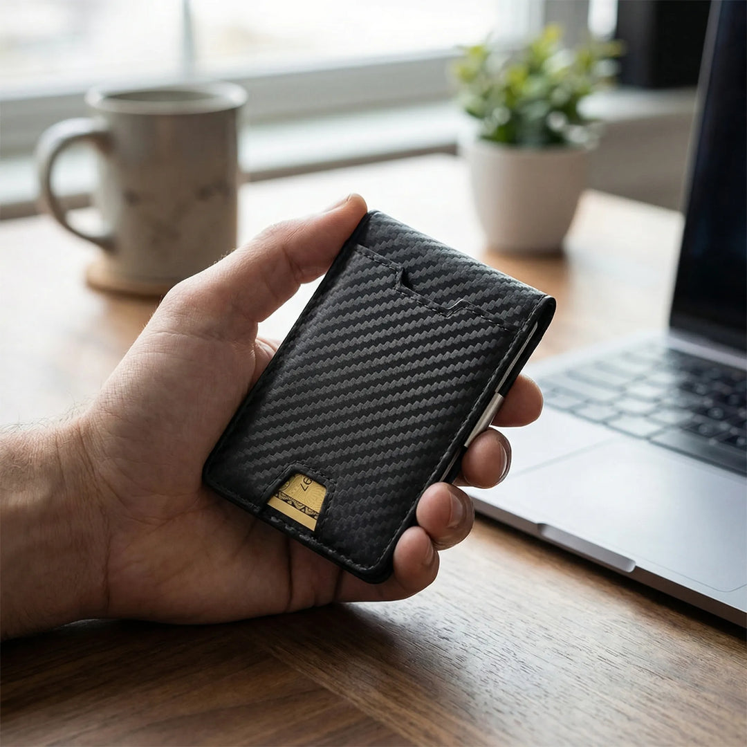 Cardura - Cartera delgada plegable con clip para billetes
