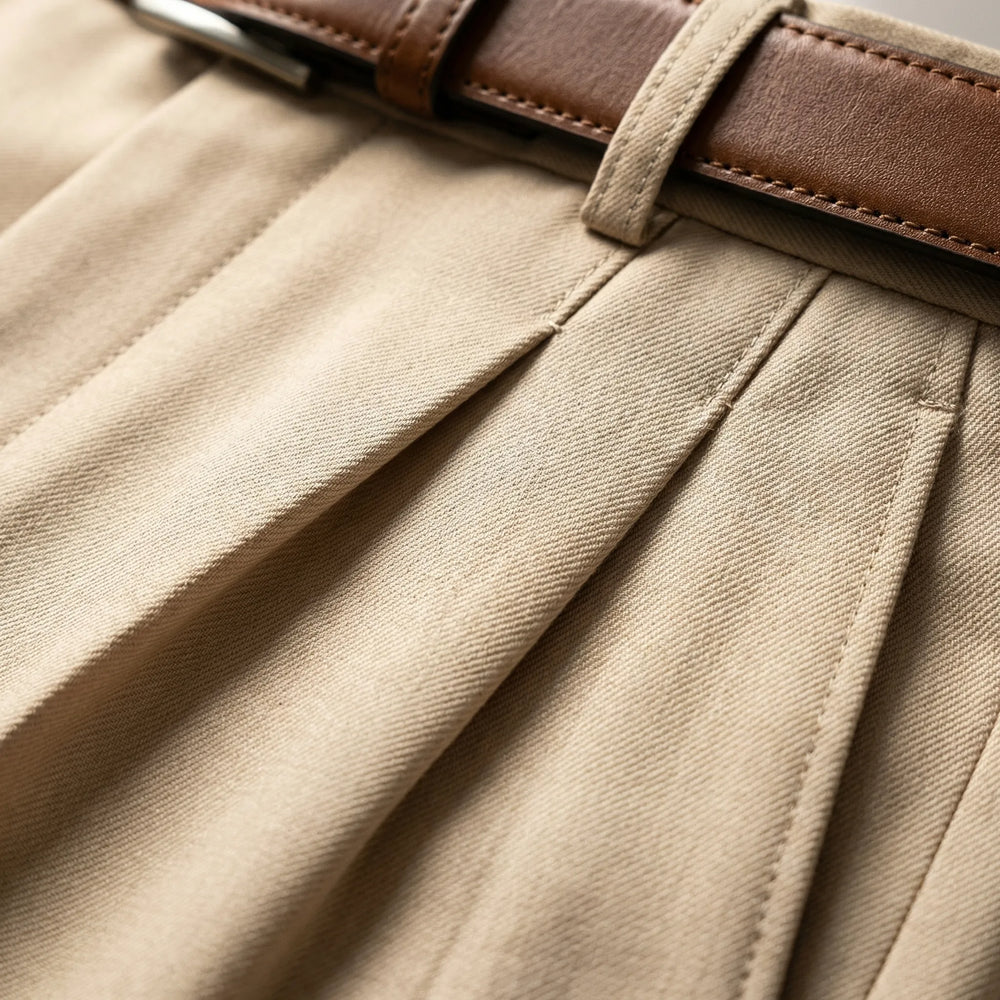 Pantalones de verano plisados ​​de corte relajado Casualve