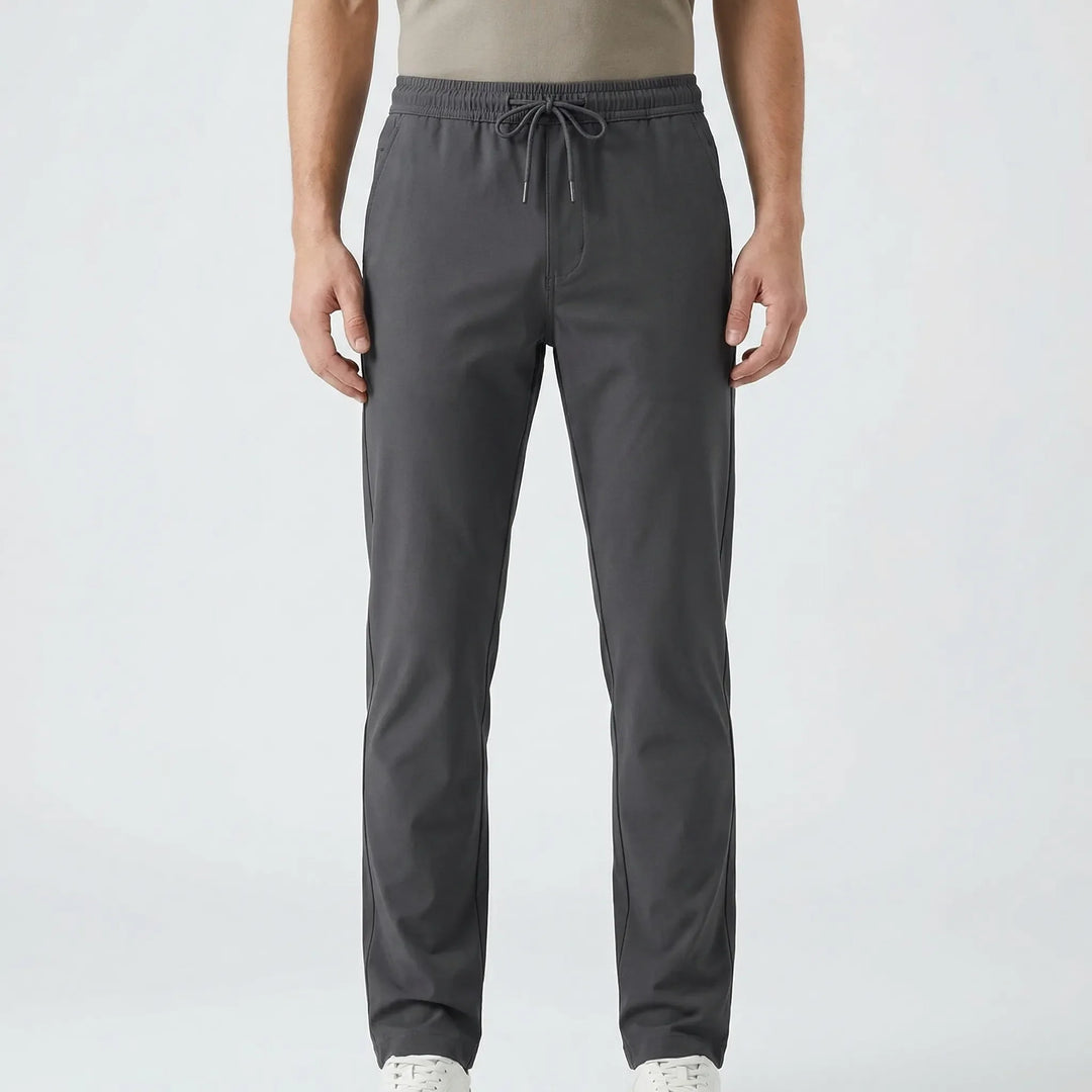 Pantalones chinos casuales de corte recto y ajustado para uso diario.