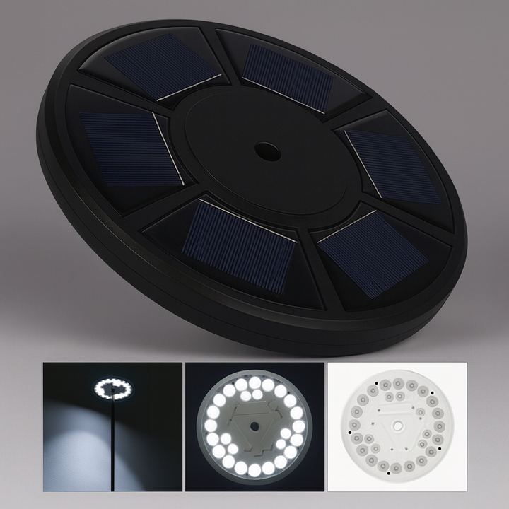 26 LUCES LEDS DE LUZ DE BANDERA ALIMENTADA POR SOL
